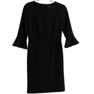 Donna Morgan Elegant Black Ruffle Sleeve Dress Size 4